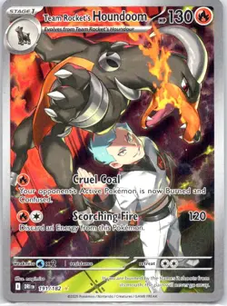 Team Rocket's Houndoom 191/182 Illustration Rare Destined Rivals Pokemon NM - Image 1