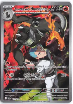 Team Rocket's Houndoom 191/182 Illustration Rare Destined Rivals Pokemon NM - Image 1