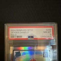 Panini 2024 Donruss Optic Rated Rookie Jayden Daniels #248 Holo PSA 8 - Image 3
