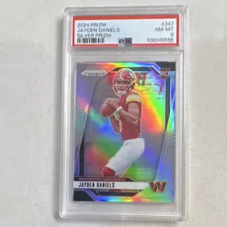 Panini 2024 Prizm Rookies Jayden Daniels RC Silver Prizm #347 PSA 8 - Image 1