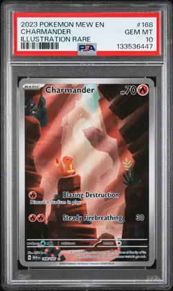 2023 POKEMON MEW EN-151 ILLUSTRATION RARE #168 CHARMANDER PSA 10 - Image 1