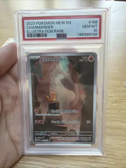 2023 POKEMON MEW EN-151 ILLUSTRATION RARE #168 CHARMANDER PSA 10 - Image 1