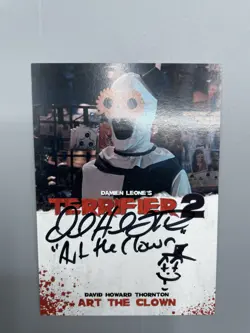 David Howard Thornton Art the Clown CUSTOM Auto Card Terrifier 2 with sketch - Image 3