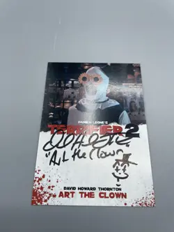 David Howard Thornton Art the Clown CUSTOM Auto Card Terrifier 2 with sketch - Image 4