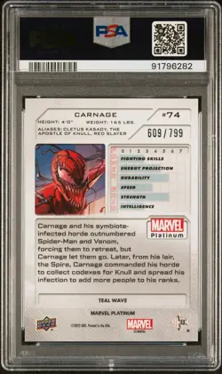 *LOW POP* PSA 10 2023 Marvel Platinum Carnage Teal Wave /799 Spider-Man - Image 2
