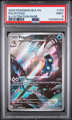 PALPITOAD #104 2025 POKEMON BLK EN-BLACK BOLT ILLUSTRATION RARE PSA 9 - Image 1