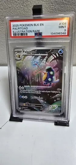 PALPITOAD #104 2025 POKEMON BLK EN-BLACK BOLT ILLUSTRATION RARE PSA 9 - Image 3
