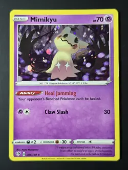 POKEMON MIMIKYU #081/189 RARE COSMOS HOLO WITH PARTIAL HD SWIRL NM CARD SEE PICS - Image 1