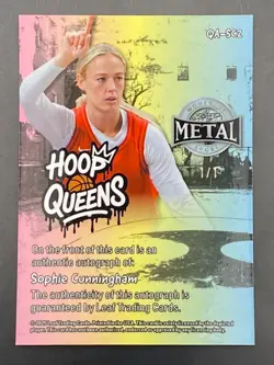 2025 Leaf Metal Women of Sport Sophie Cunningham Auto Super Prismatic #1/1 Gold - Image 3