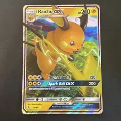 Raichu GX 20/68 SM: Hidden Fates Holo NM Pokemon 2019 - Image 1