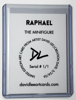 Raphael Limited Edition Artist Signed “The Minifigure” Refractor Card 1/1 - Image 2