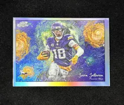 2025 Topps Chrome Cosmic JUSTIN JEFFERSON Stars in the Night #STN-19 Vikings - Image 1