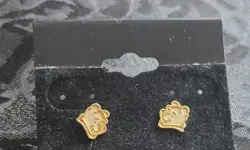DISNEY/WINNIE THE POOH 10K Gold Stud Earrings - Image 4