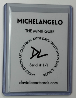 Michelangelo Limited Edition Artist Signed “The Minifigure” Refractor Card 1/1 - Image 2