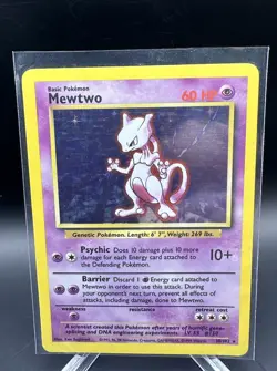 1999 Pokemon - Base Set Unlimited - Mewtwo 010/102 - Holo Rare - Image 2