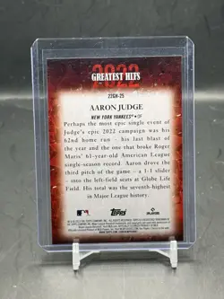2023 Topps 2022 Greatest Hits Aaron Judge #22GH-25 New York Yankees - Image 2