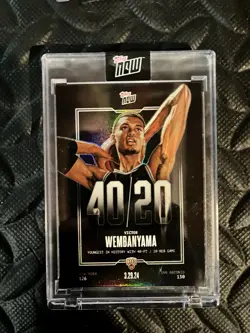 2023-24 Topps NOW VW5 VICTOR WEMBANYAMA 40/20 PTS/REB SPURS ROOKIE RC SEALED - Image 1