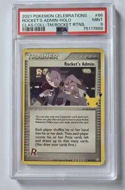 PSA 9 Rocket's Admin 25th Anniversary Celebrations Pokemon Card - Image 1