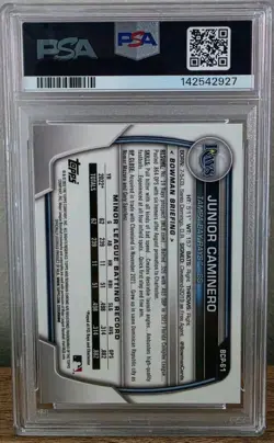 Bowman 2023 Sapphire Junior Caminero Chrome Prospects BCP-61 RC 1st PSA 9 - Image 2