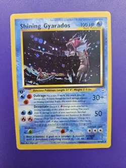 CUSTOM Pokemon Shining Gyarados 65/64 Holographic Neo Revelation HANDMADE - Image 1