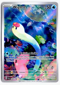 Wiglett 206/198 Illustration Rare Scarlet & Violet Pokemon Holo NM - Image 1