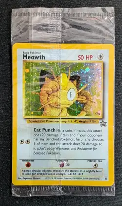Meowth #10 GB Black Star Stamped Promo WotC Pokemon Card (Sealed) - Image 1