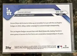 2025 Topps Now World Series Set - an Image Variation Card #WS-1SP Shohei Ohtani - Image 2