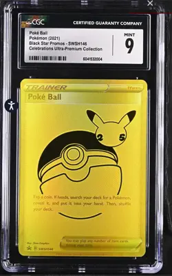 2021 POKEMON SWSH BLACK STAR PROMO #146 FULL ART/POKE BALL CGC 9 - MINT - Image 1