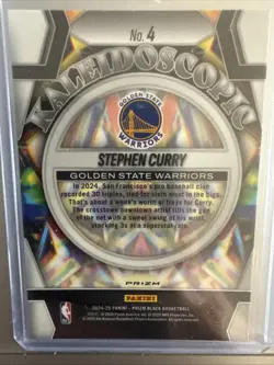 2024-25 Panini Prizm Black Stephen Curry Kaleidoscopic Silver Prizm #4 Warriors - Image 4