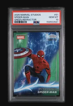 2025 Marvel Studios- Spider-Man Green Refractor /199 PSA 10- POP 4 - Image 1