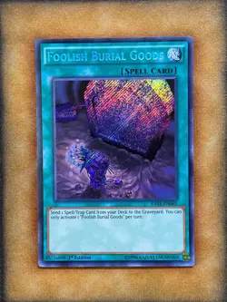 Yugioh Foolish Burial Goods RATE-EN065 Secret Rare 1st Ed NM - Image 1