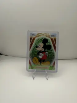 2026 Topps Disney Neon Mickey Mouse Chrome Neon-Etch Green Lazer Refractor #/99 - Image 1