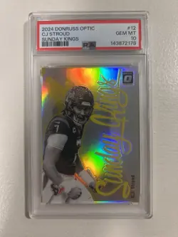 2024 Donruss Optic CJ Stroud Sunday Kings #12 RC SP PSA 10 GEM MINT Case Hit - Image 1