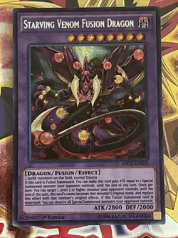 Starving Venom Fusion Dragon INOV-EN038 1st Edition Secret Rare LP - Image 1