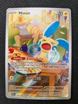 Pokemon TCG - Minun 194/182 - Paradox Rift - Illustration Rare Holo - Image 1