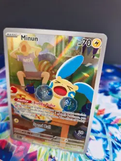 Pokemon TCG - Minun 194/182 - Paradox Rift - Illustration Rare Holo - Image 4