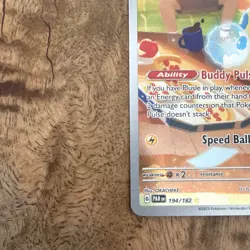 Pokemon TCG Minun 194/182 SV04 Paradox Rift Illustration Rare Holo English 2023 - Image 5