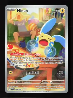 Minun 194/182 Illustration Rare Paradox Rift Pokemon Near Mint - Image 1