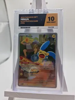Minun 194/182 Ace 10 Gem Mint Paradox Rift Illustration Rare Pokemon Card - Image 1