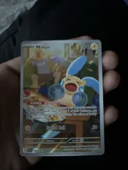 Pokemon TCG Minun Paradox Rift Illustration Rare Card 194/182 - Image 1