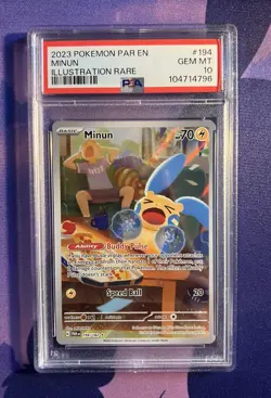 PSA 10 Minun 194/182 Paradox Rift IR Pokemon Illustration Rare Gem Mint 2023 - Image 1