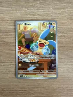 Pokemon TCG Minun Paradox Rift Illustration Rare Card 194/182 - Image 1