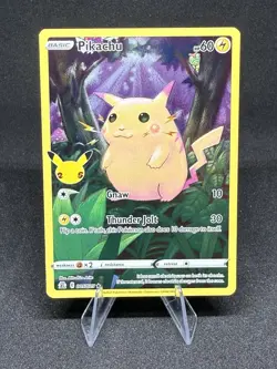 Pokemon TCG Pikachu 005/025 Celebrations Full Art 25th Anniversary Holo Rare - Image 1