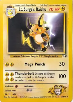 Lt. Surge's Raichu 028/132 Gym Heroes Regular - Image 1