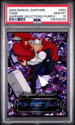2024 Marvel Topps Chrome Sapphire Selections Thor Purple Refractor /15 PSA 10 - Image 1