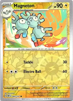 Magneton 064/197 Common Obsidian Flames Pokemon Reverse Holo Near Mint - Image 1
