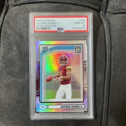 2024 Donruss Jayden Daniels PSA 10 GEM MINT 💎 OPTIC PREVIEW HOLO ROOKIE PRIZM - Image 2