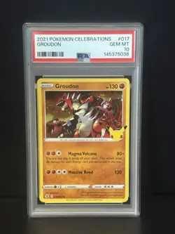 2021 Pokemon TCG Celebrations Groudon 017/025 PSA 10 - Image 1