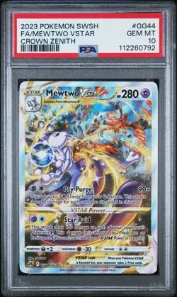 PSA 10 Mewtwo VSTAR Crown Zenith Galarian Gallery Full Alt Art GG44 Pokemon Card - Image 1