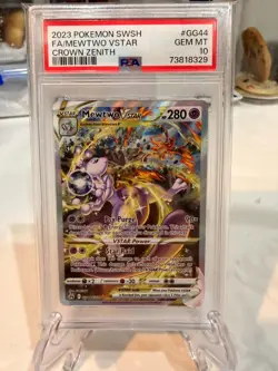 PSA 10 Mewtwo VSTAR Crown Zenith Galarian Gallery Full Alt Art GG44 Pokemon Card - Image 1
